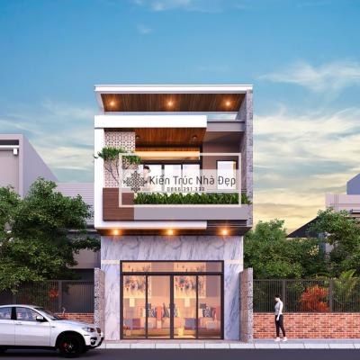 Mẫu nhà ở 2 tầng 4 phòng ngủ 5x27m