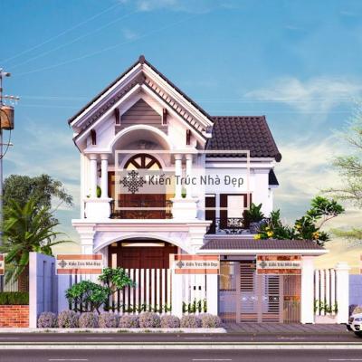 Nhà phố 2 tầng 9x15m 4 phòng ngủ đẹp phong cách tân cổ điển