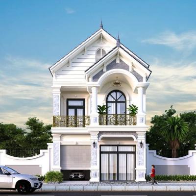 Mẫu nhà phố 2 tầng 7x15m 3 phòng ngủ đẹp tân cổ điển sang trọng