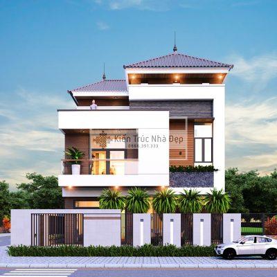 Mẫu nhà phố 3 tầng 12x14m 4 phòng ngủ